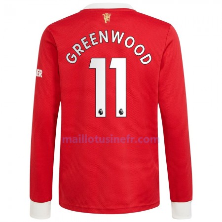 Maillot de Foot Manchester United Mason Greenwood 11 Domicile 2021-22 Manches Longues